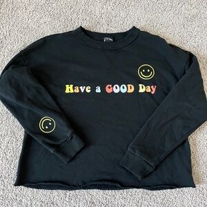 Art Class Black Cropped Sweatshirt size girls XL